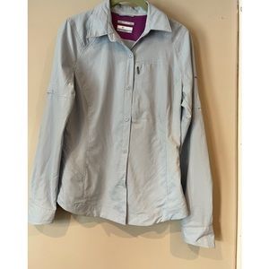 Columbia Blue Button Down Top EUC